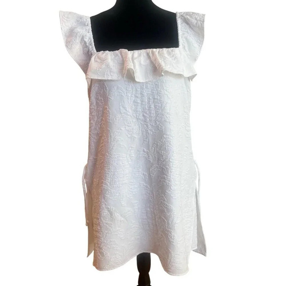 Lilly Pulitzer Dresses & Skirts - Lilly Pulitzer Zoya Ruffle Romper White Pineapple Pucker Jac Dress Size 14
